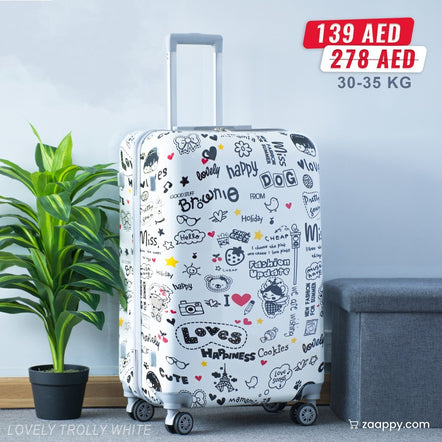 Printed Lightweight ABS Double Spinner Wheel Luggage Bags | 28 inch Size 30-35 Kg Capacity