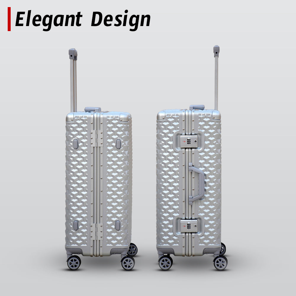 3D Diamond Hard Shell without Zipper TSA Luggage | 3 Piece Set 20" 24" 28 Inches Aluminium Framed