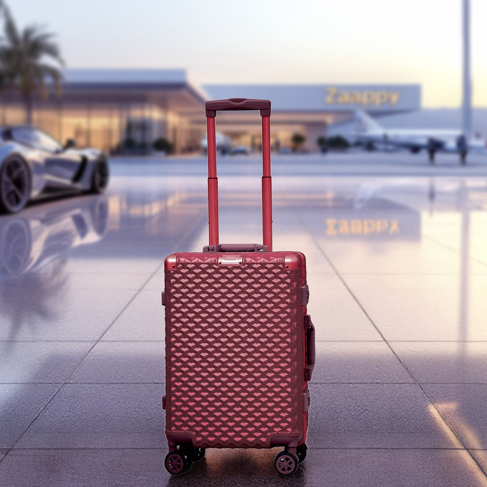 3D Diamond Hard Shell without Zipper TSA Luggage | 3 Piece Set 20" 24" 28 Inches Aluminium Framed