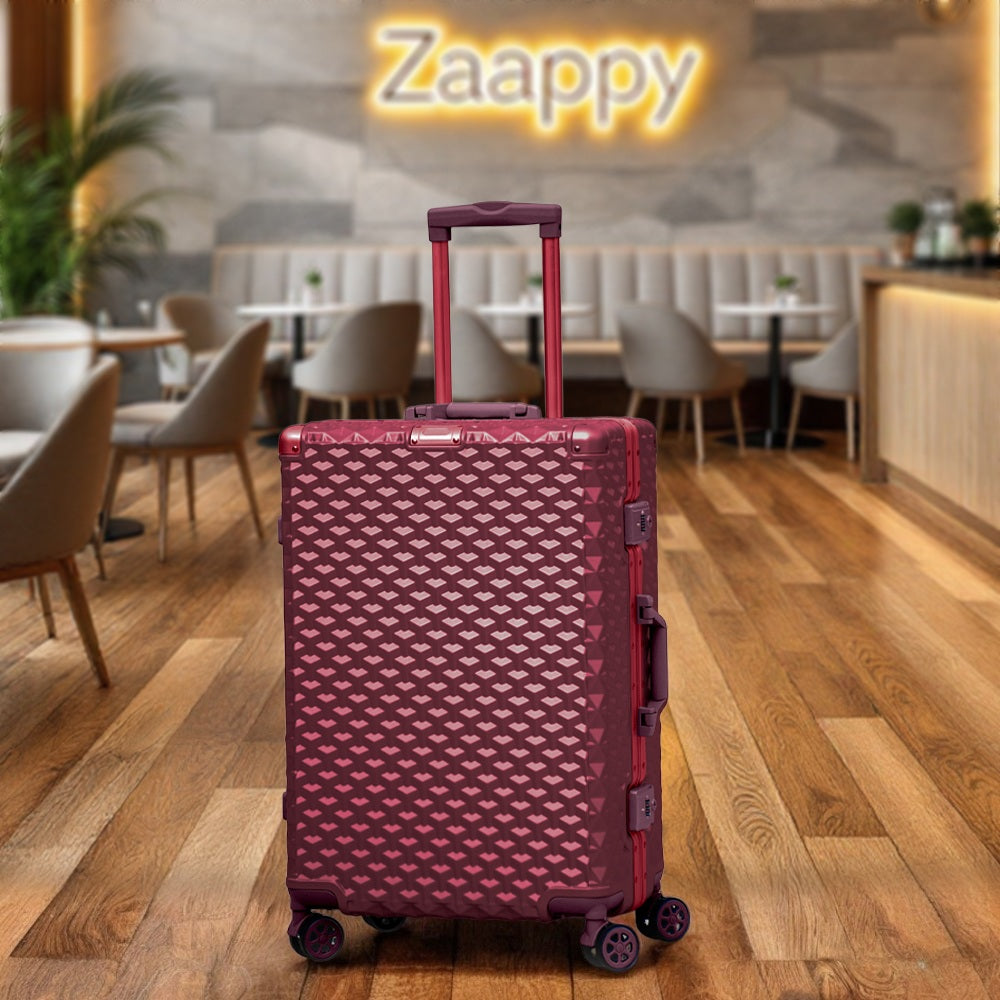 3D Diamond Hard Shell without Zipper TSA Luggage | 3 Piece Set 20" 24" 28 Inches Aluminium Framed