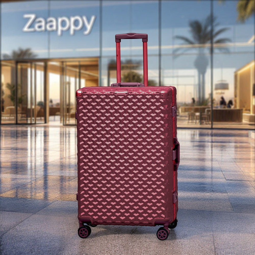 3D Diamond Hard Shell without Zipper TSA Luggage | 3 Piece Set 20" 24" 28 Inches Aluminium Framed