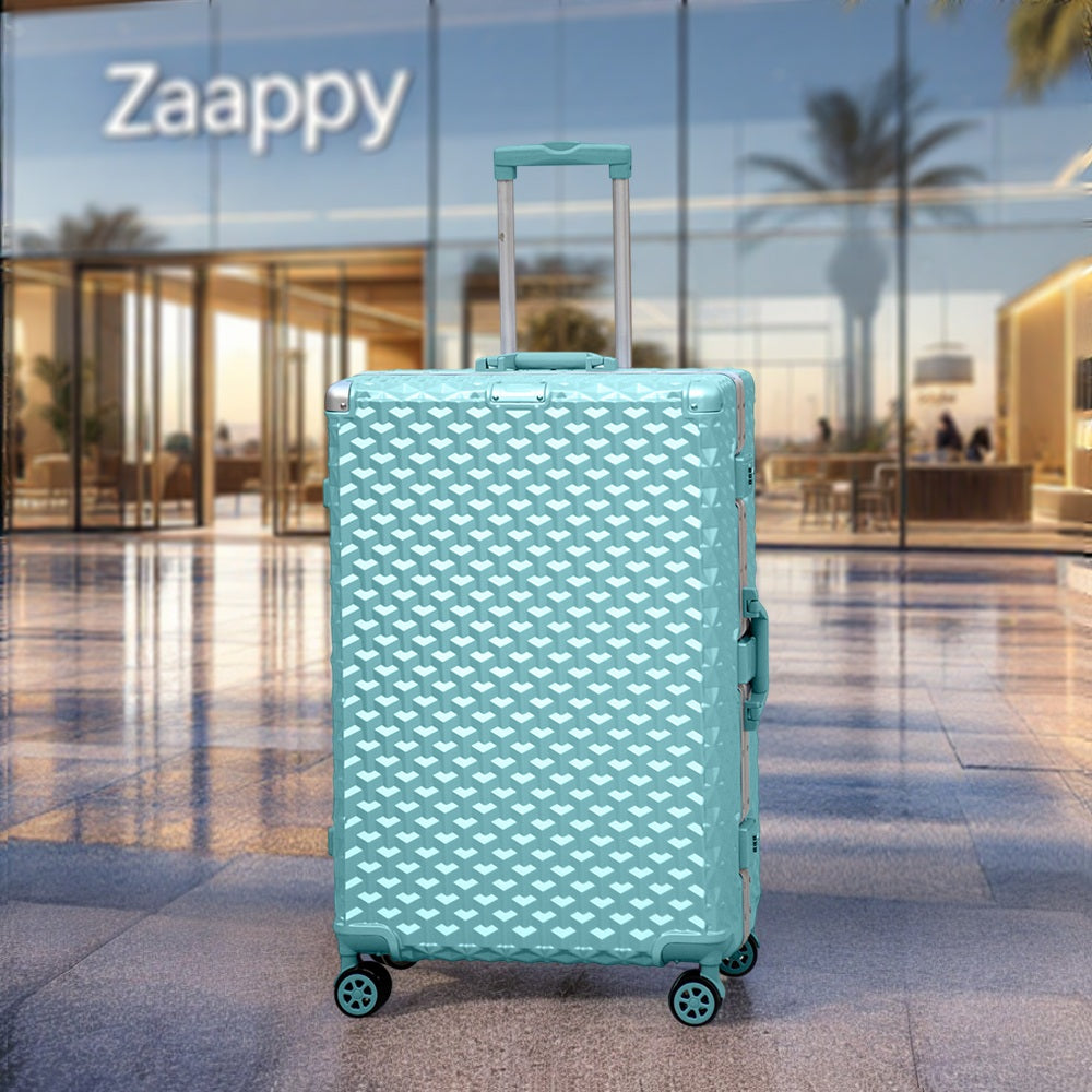 3D Diamond Hard Shell without Zipper TSA Luggage | 3 Piece Set 20" 24" 28 Inches Aluminium Framed