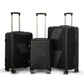 3 Piece Full Set  20" 24" 28 Inches Black Colour Zig Zag ABS Lightweight Luggage Bag With Double Spinner Wheel Zaappy
