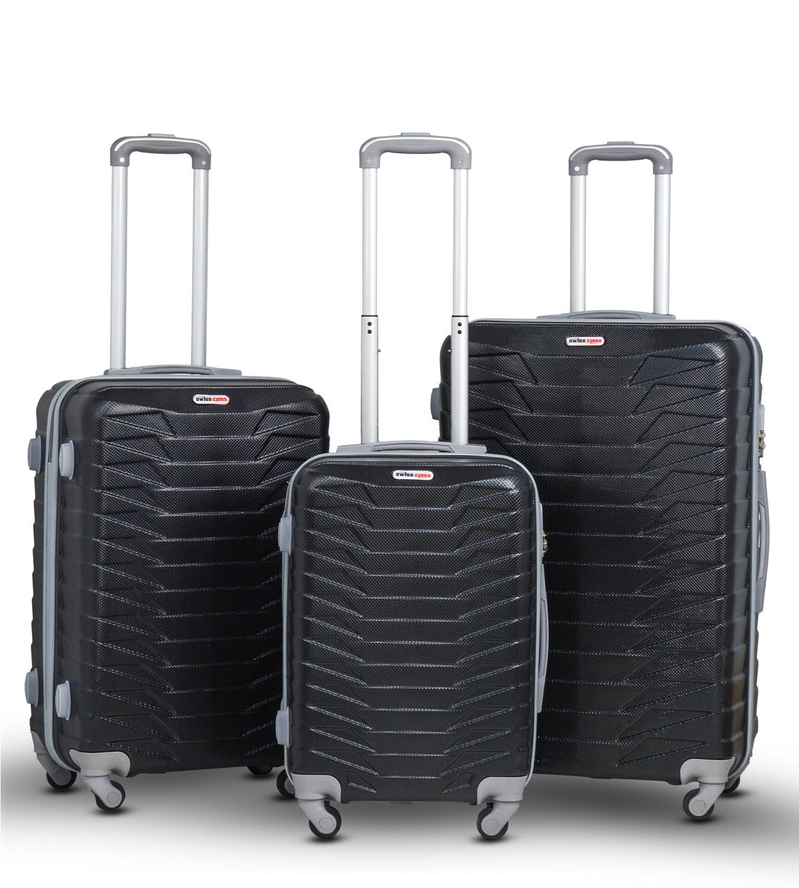 3 Piece Full Set 20" 24" 28 Inches Crocodile ABS Lightweight Luggage Bag With Spinner Wheel Zaappy