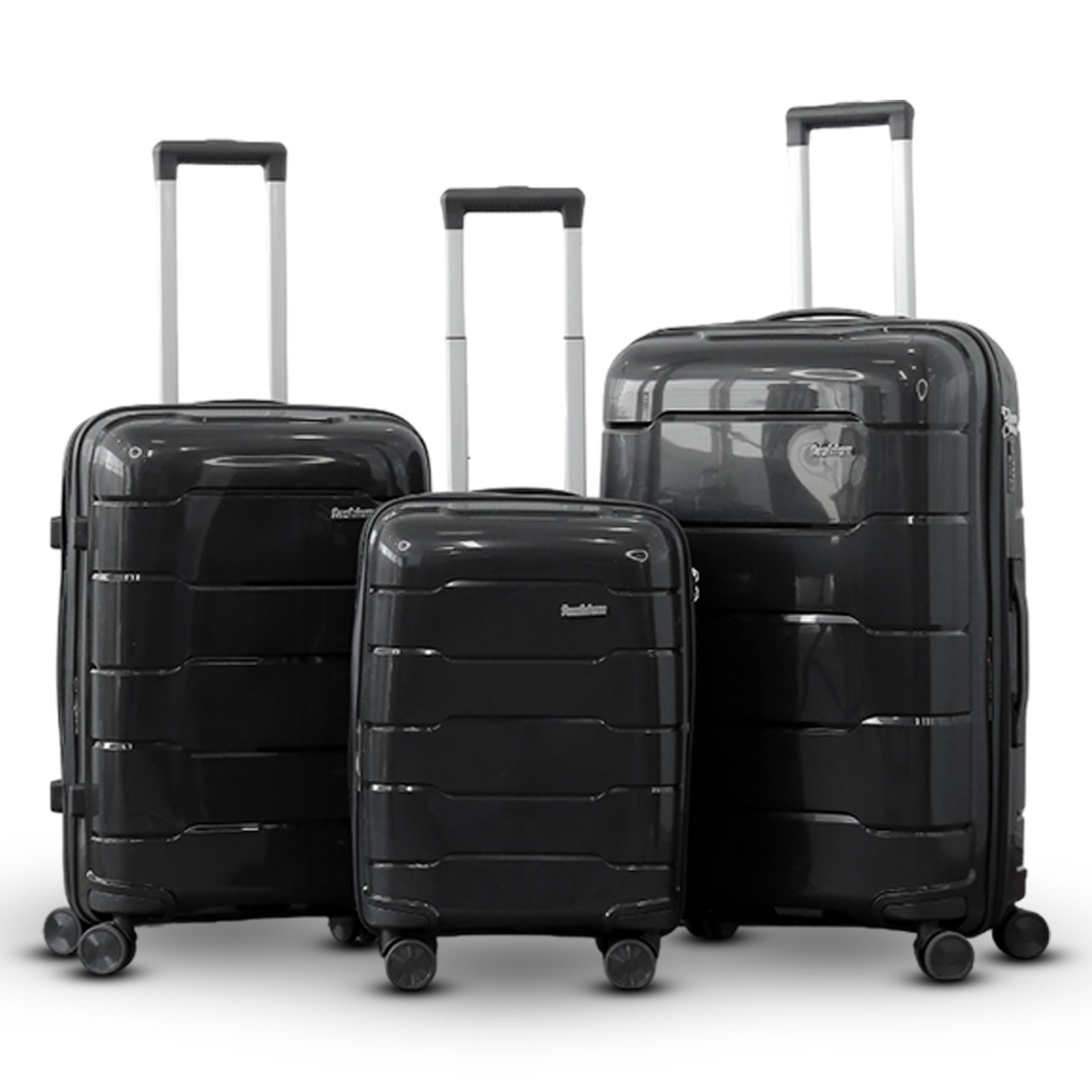 3 Piece Set 20" 24" 28 Inches Ceramic Smooth PP Lightweight Luggage Bag With Double Spinner Wheel Zaappy