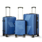 3 Piece Full Set  20" 24" 28 Inches Blue Colour Zig Zag ABS Lightweight Luggage Bag With Double Spinner Wheel Zaappy