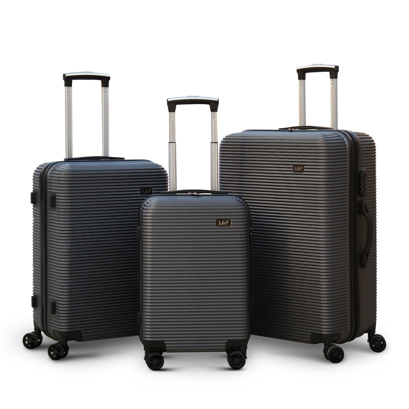 3 Piece Set 20" 24" 28 Inches ABS Line Lightweight Luggage Bag with Double Spinner Wheel