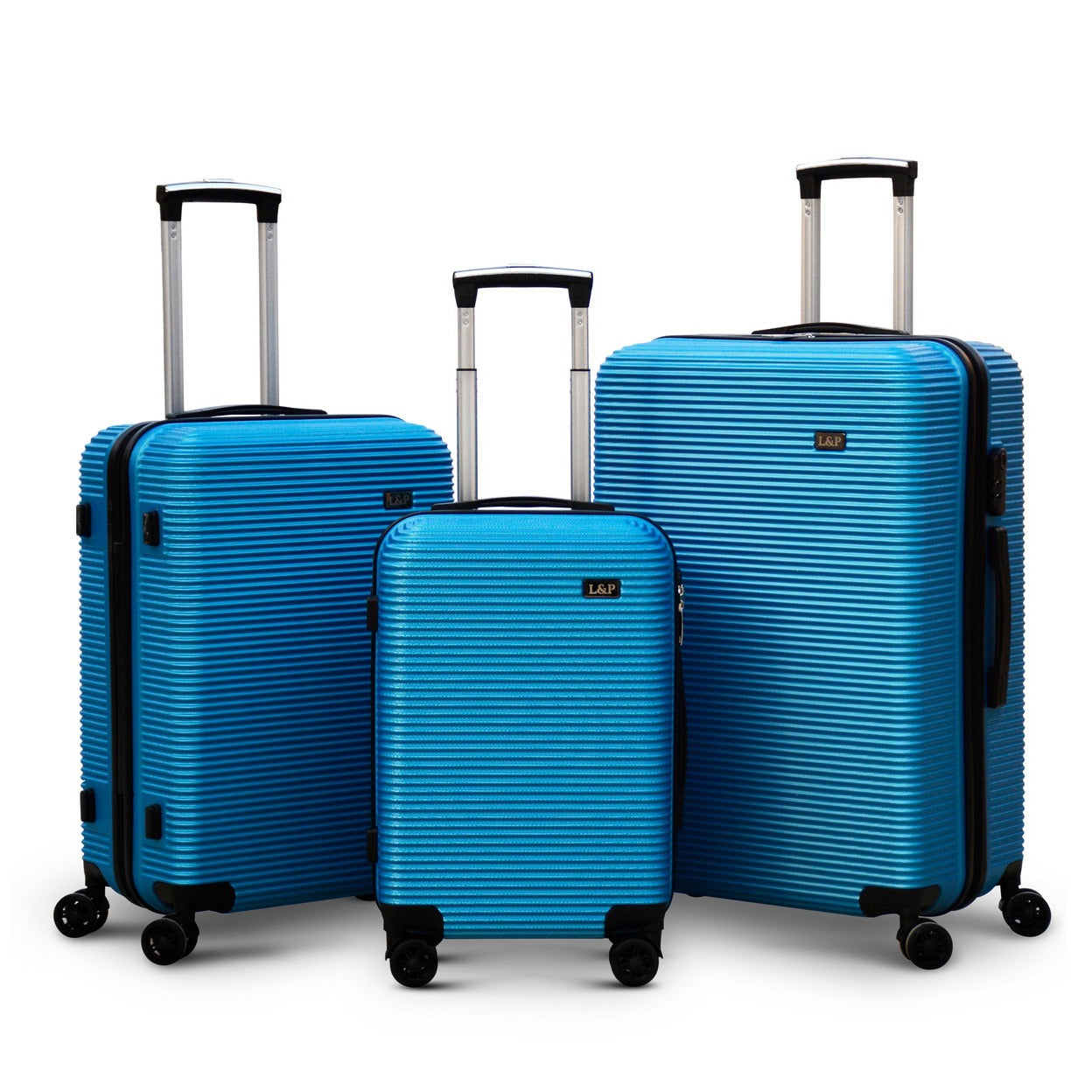 3 Piece Set 20" 24" 28 Inches ABS Line Lightweight Luggage Bag with Double Spinner Wheel