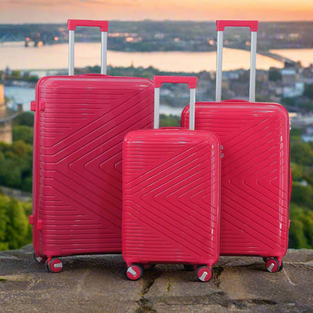 Crossline PP Unbreakable Luggage Bag With Double Spinner Wheel | 3 Piece Set 20, 24 and 28 Inches