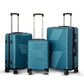 3 Piece Full Set  20" 24" 28 Inches Sea Blue Colour Zig Zag ABS Lightweight Luggage Bag With Double Spinner Wheel Zaappy