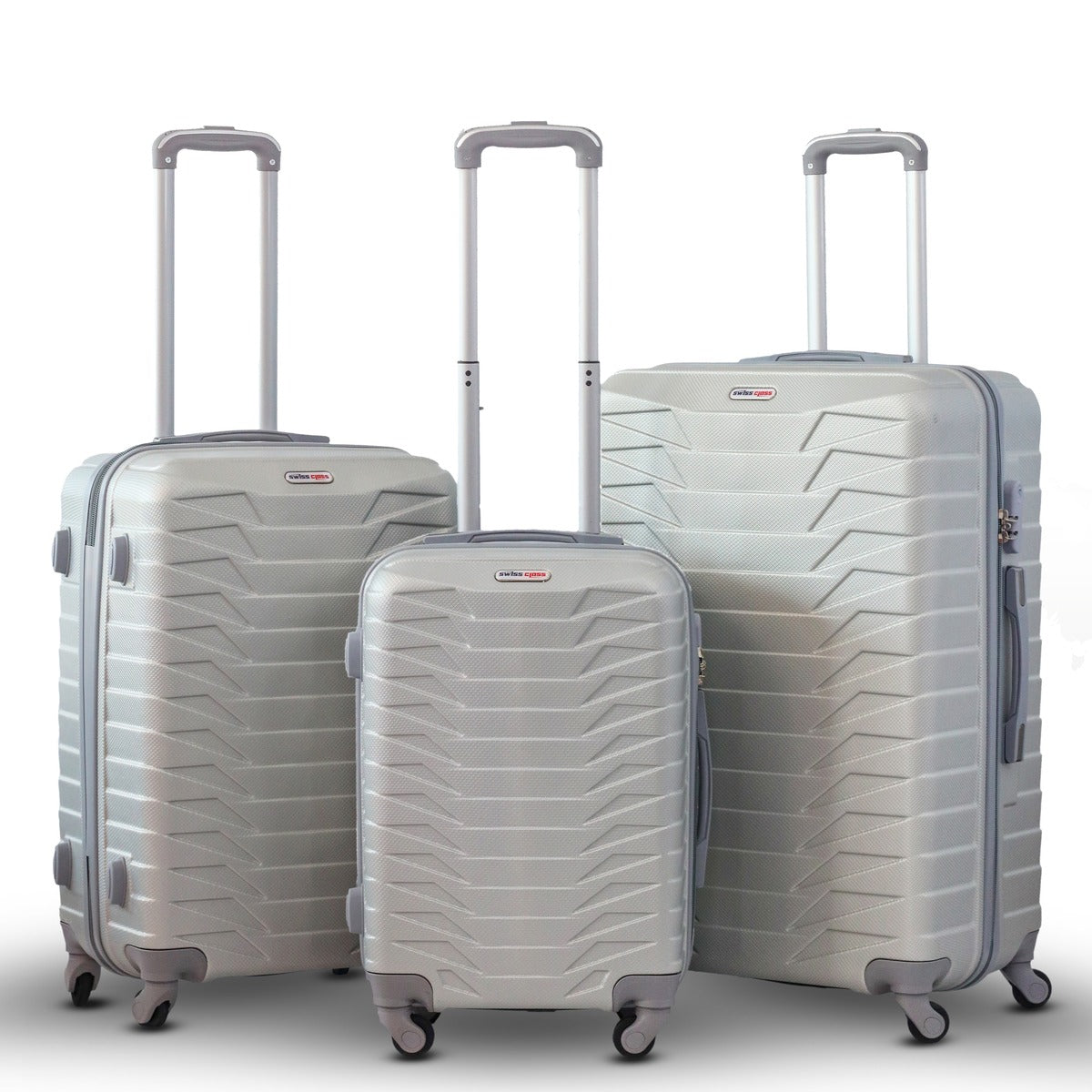 3 Piece Full Set 20" 24" 28 Inches Swiss Class Crocodile ABS Lightweight Luggage Bag With Spinner Wheel Zaappy