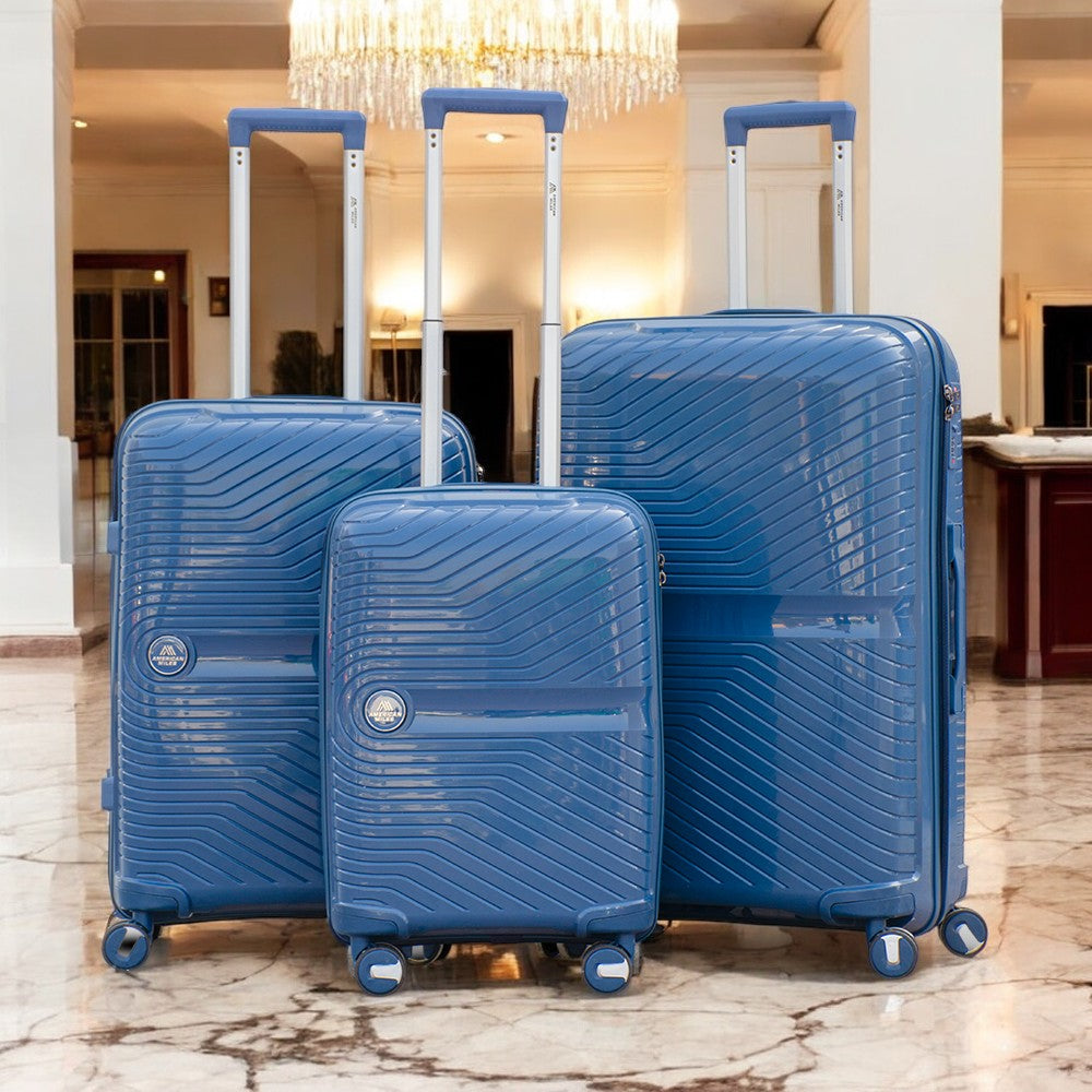 Miami PP Unbreakable Luggage Bag | Polypropylene Hard Case Trolley Set | Lightweight, 4 Double Wheels for 360 Movement | Unbreakable Suitcase Set with Combination Lock | 3 Piece Set 20" 24" 28 Inches
