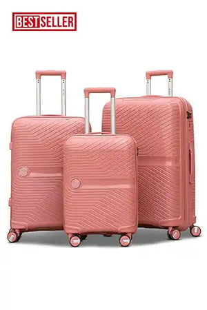Miami PP Unbreakable Luggage Bag | Lightweight, 4 Double Wheels for 360 Movement | 3 Piece Set 20, 24 and 28 Inches