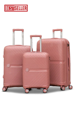 Miami PP Unbreakable Luggage Bag | Lightweight, 4 Double Wheels for 360 Movement | 3 Piece Set 20, 24 and 28 Inches