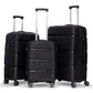 3 Piece Full Set 20" 24" 28 Inches Thin Line PP Unbreakable Luggage Bag With Double Spinner Wheel Zaappy