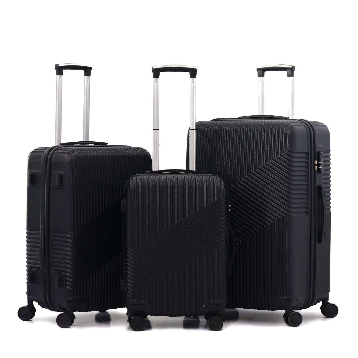 3 Piece Set 20" 24" 28 Inches Berlin ABS Lightweight Travel Luggage Bag With Double Spinner Wheel