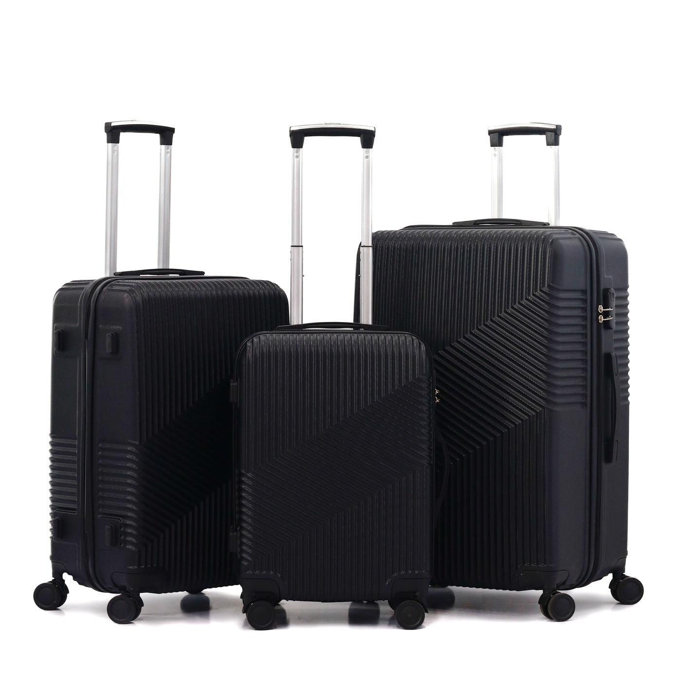 3 Piece Set  20" 24" 28 Inches Berlin ABS Lightweight Travel Luggage Bag With Double Spinner Wheel