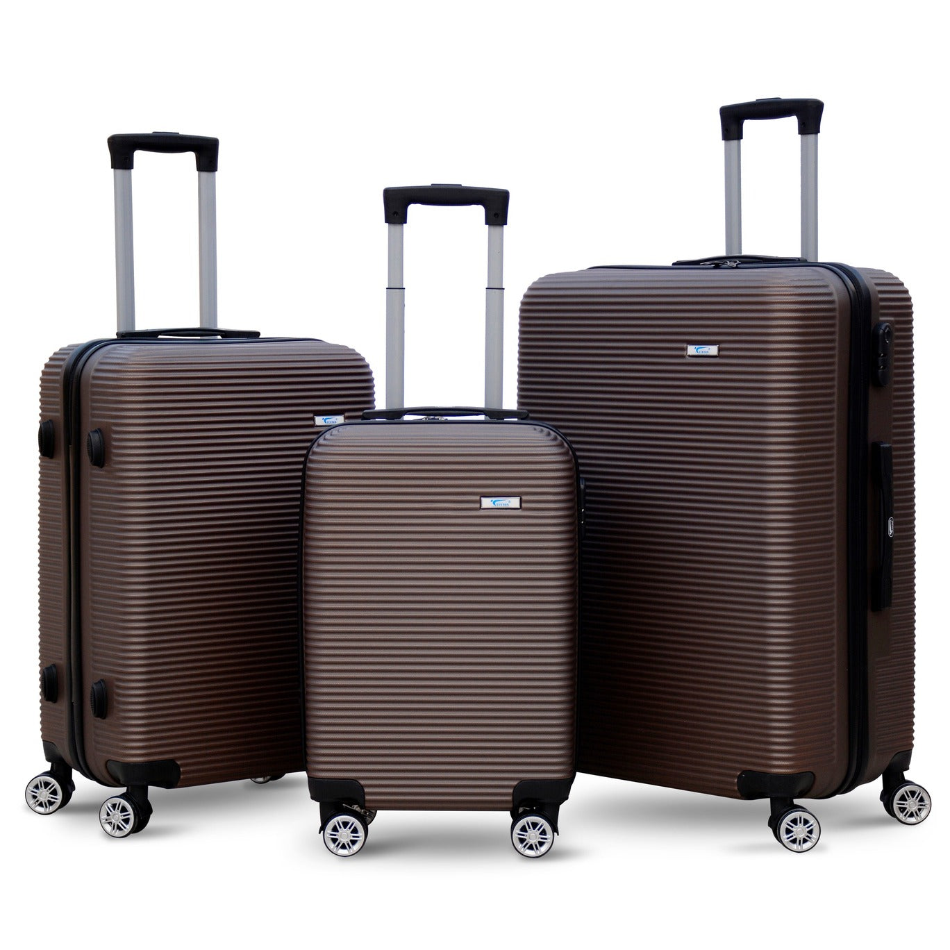 3 Piece Set 20" 24" 28 Inches Coffee Colour JIAN ABS Line Luggage Lightweight Hard Case Trolley Bag With Spinner Wheel