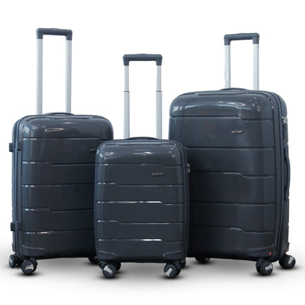 Ceramic Smooth PP Lightweight Luggage Bags with Double Spinner Wheels | 20, 24, 28 Inches