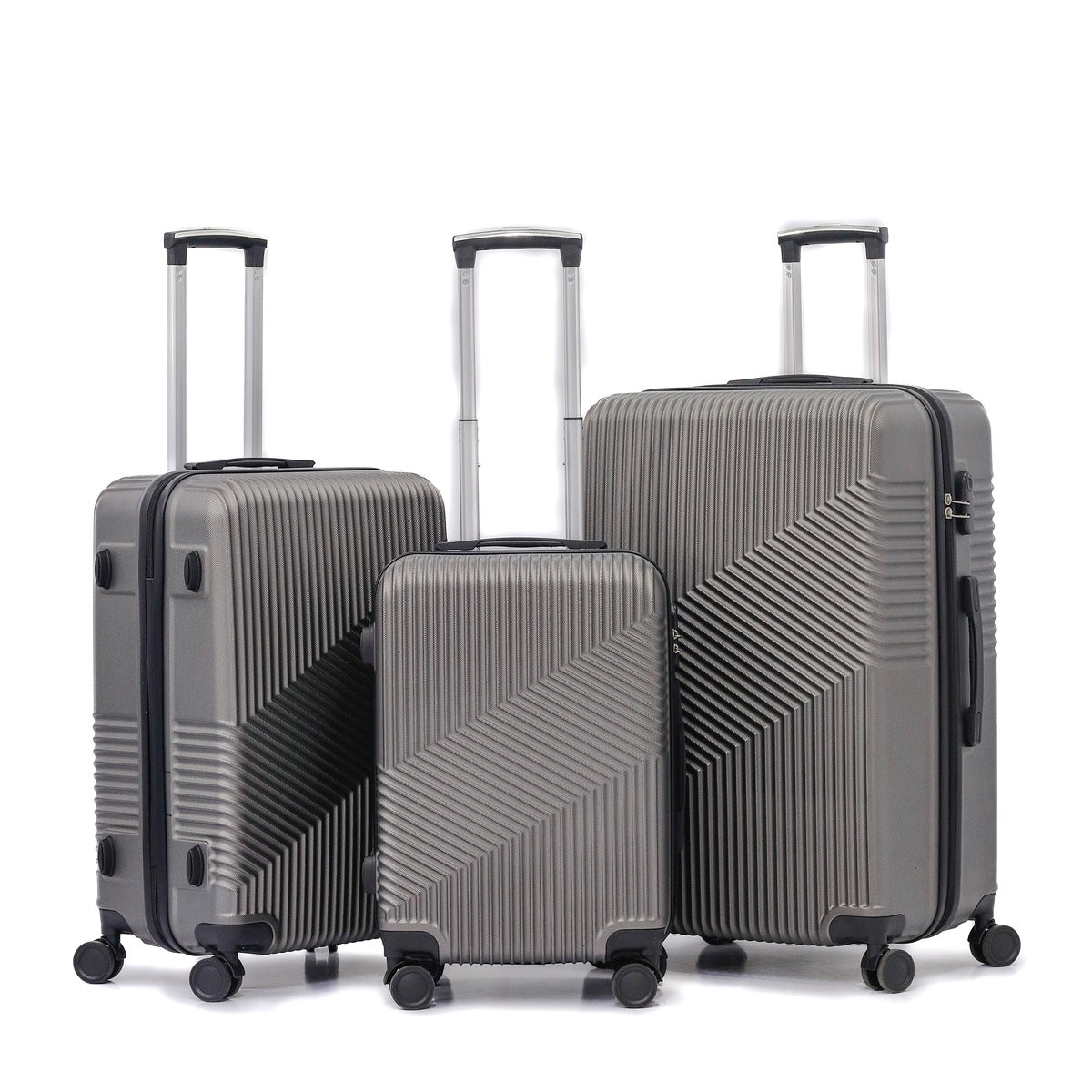 3 Piece Set 20" 24" 28 Inches Berlin ABS Lightweight Travel Luggage Bag With Double Spinner Wheel