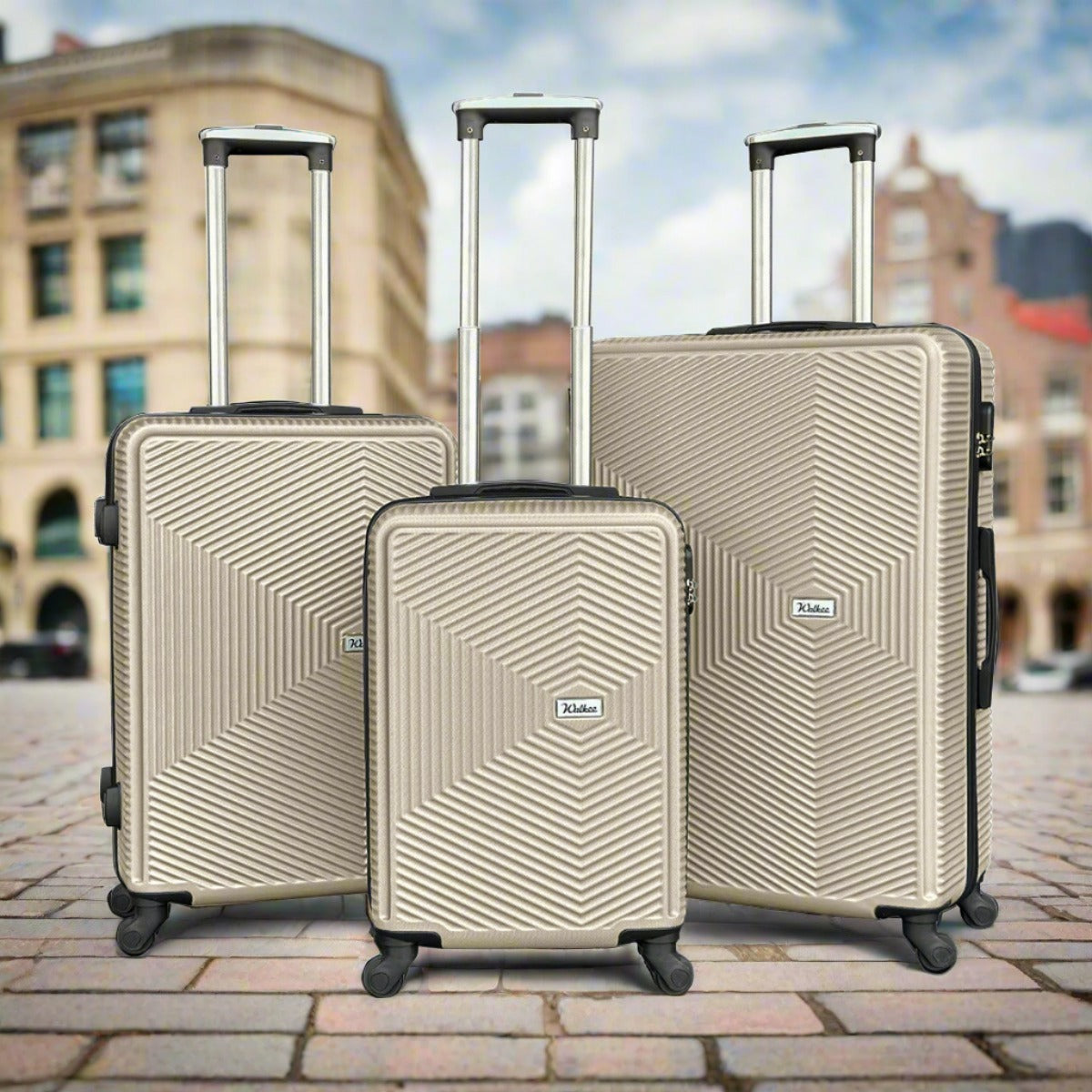 3 Piece Set 20" 24" 28 Inches Venice ABS Lightweight Travel Luggage Bag with Spinner Wheel Zaappy