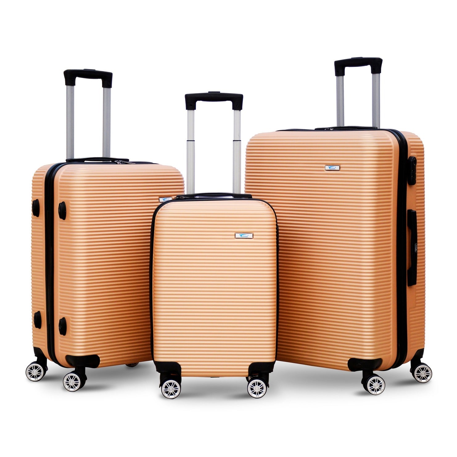 3 Piece Set 20" 24" 28 Inches ABS Line Lightweight Luggage Bag with Double Spinner Wheel