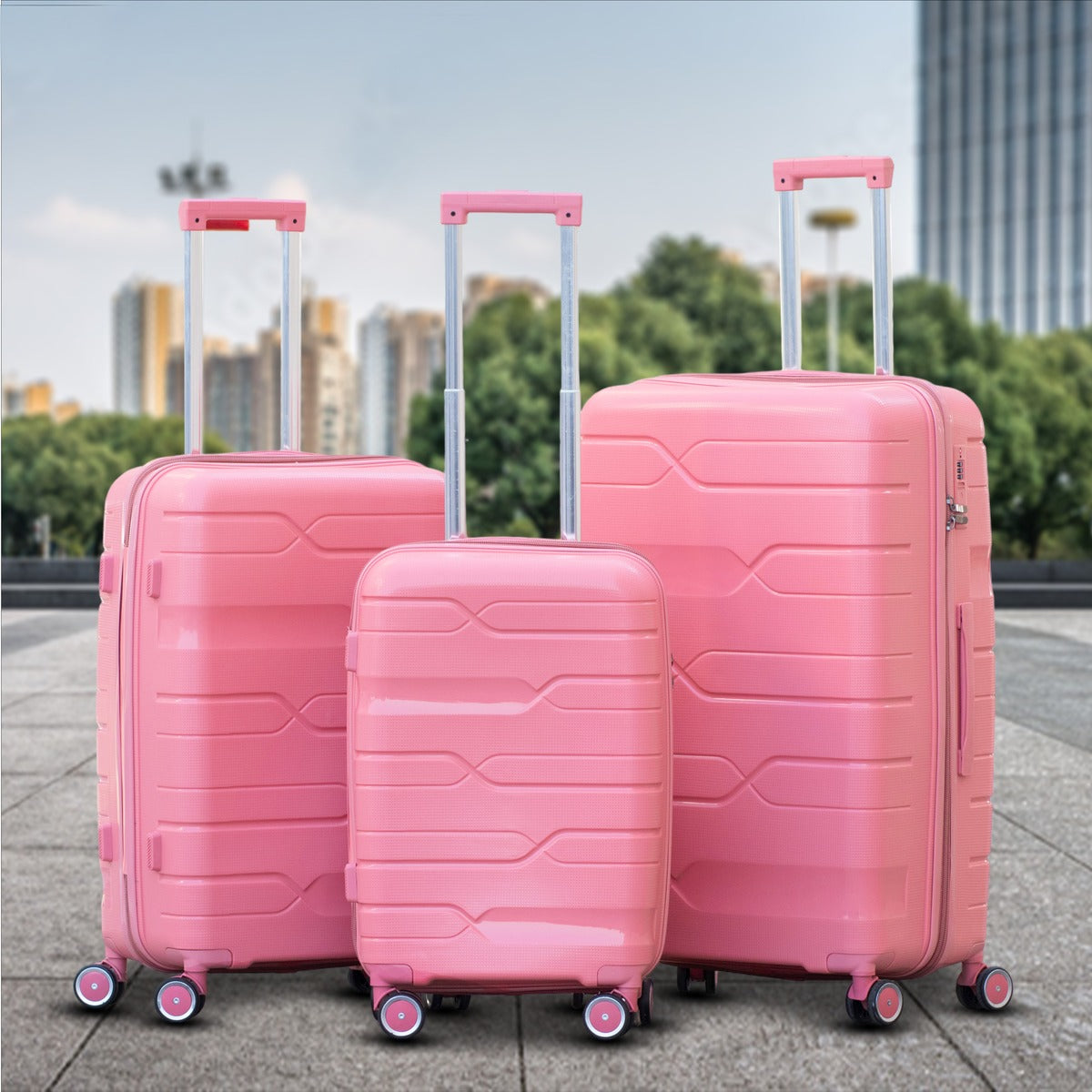 Swiss Class Unbreakable PP Luggage Bags with Double Spinner Wheels | 20, 24, 28 Inches