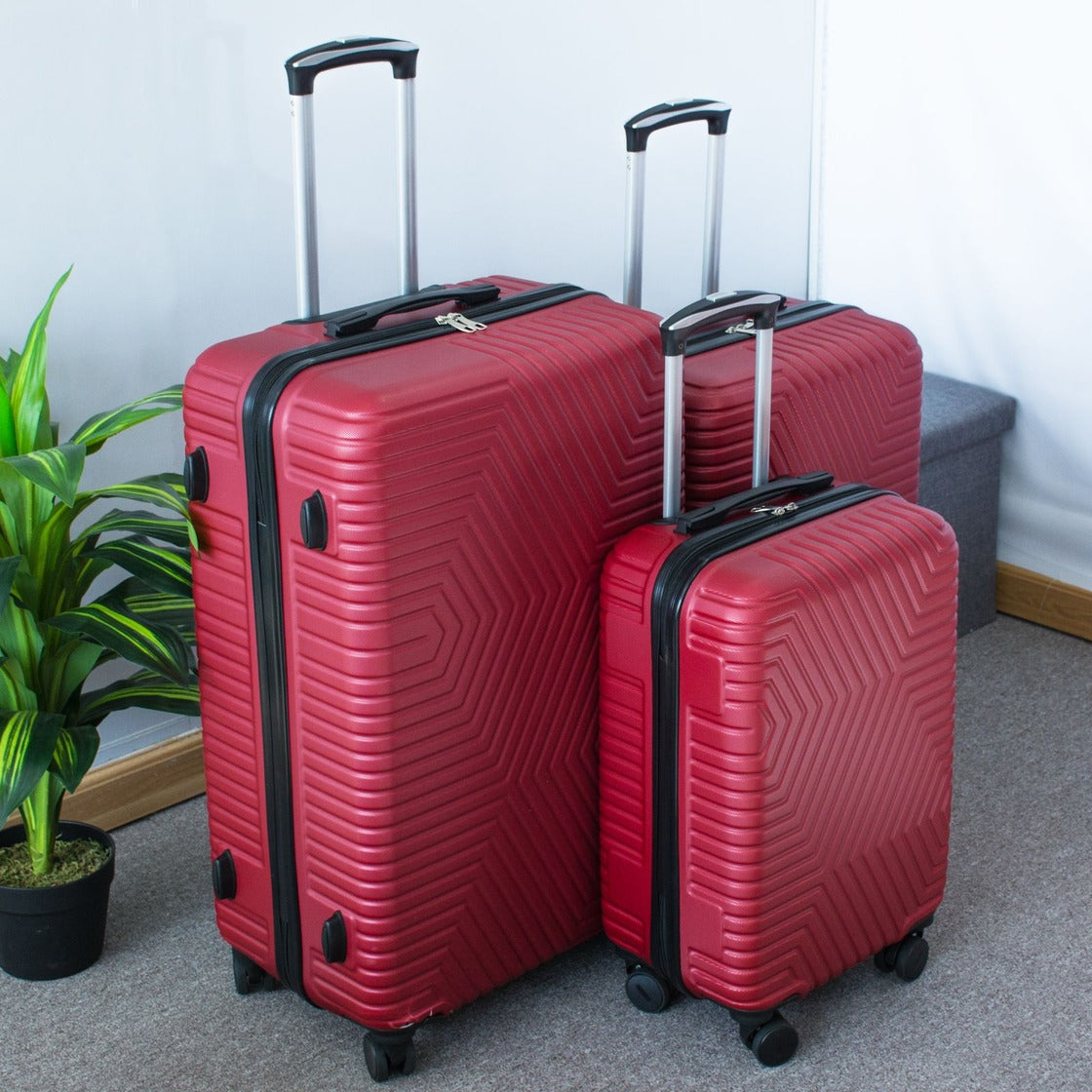 4 Piece Set  20" 24" 28" 32 Inches Zig Zag ABS Lightweight Luggage Bag With Double Spinner Wheel