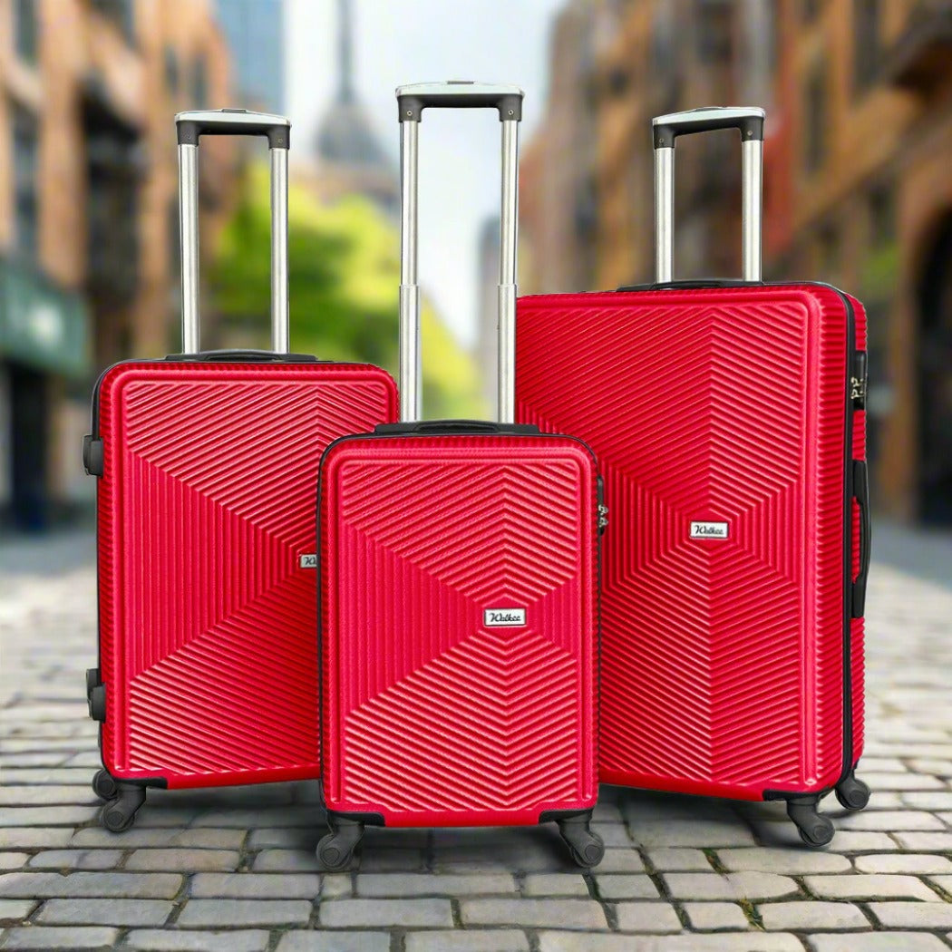 3 Piece Set 20" 24" 28 Inches Venice ABS Lightweight Travel Luggage Bag with Spinner Wheel Zaappy
