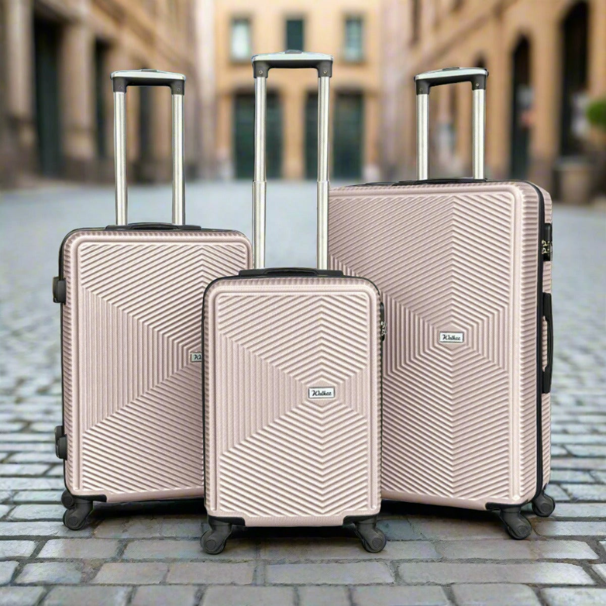 3 Piece Set 20" 24" 28 Inches Venice ABS Lightweight Travel Luggage Bag with Spinner Wheel Zaappy