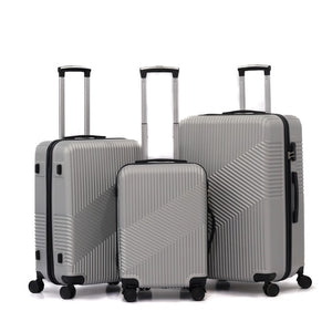 3 Piece Set 20, 24 and 28 Inches Berlin ABS Lightweight Travel Luggage Bag with Double Spinner Wheel