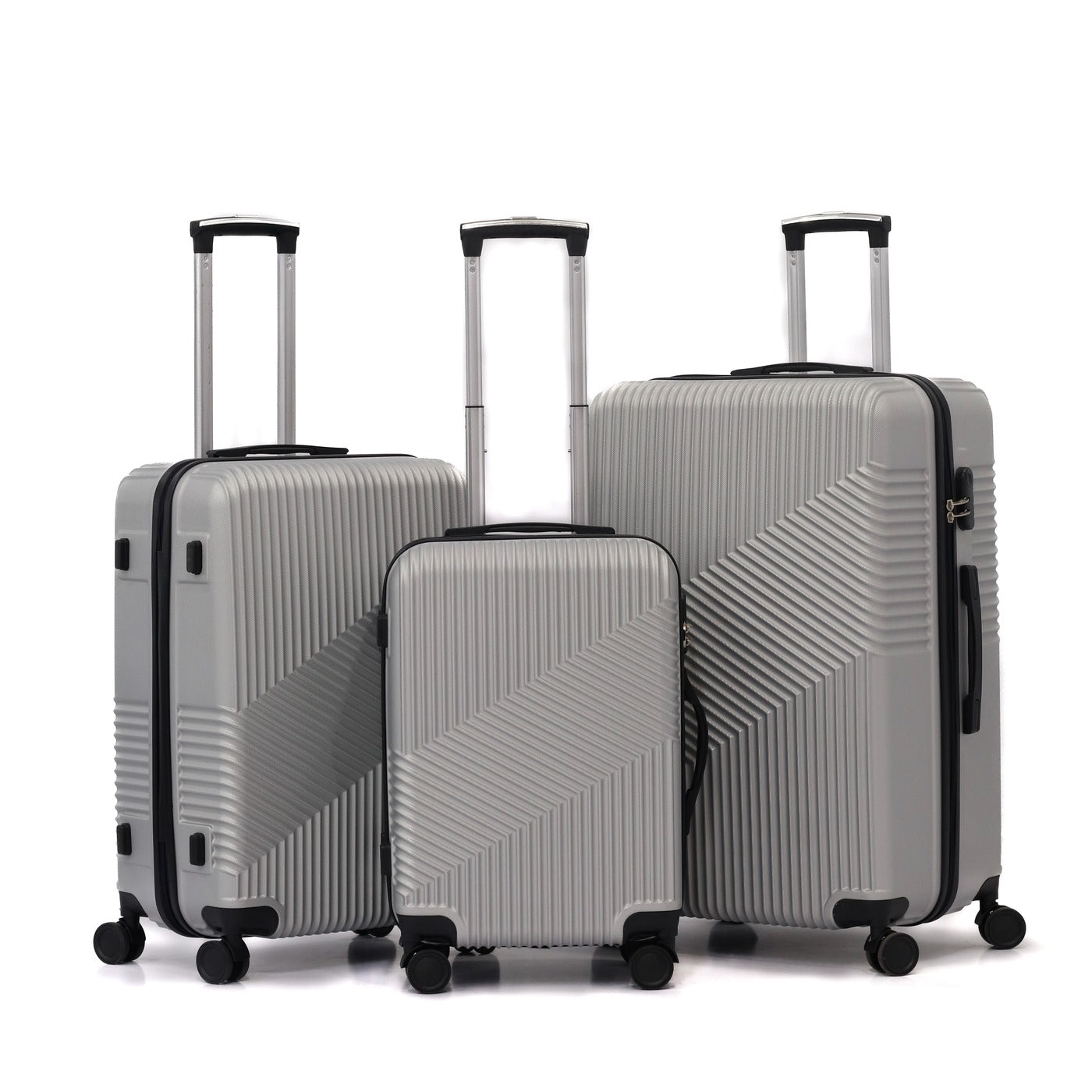 3 Piece Set 20" 24" 28 Inches Berlin ABS Lightweight Travel Luggage Bag With Double Spinner Wheel