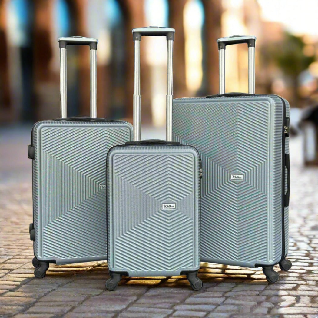 3 Piece Set 20" 24" 28 Inches Venice ABS Lightweight Travel Luggage Bag with Spinner Wheel Zaappy
