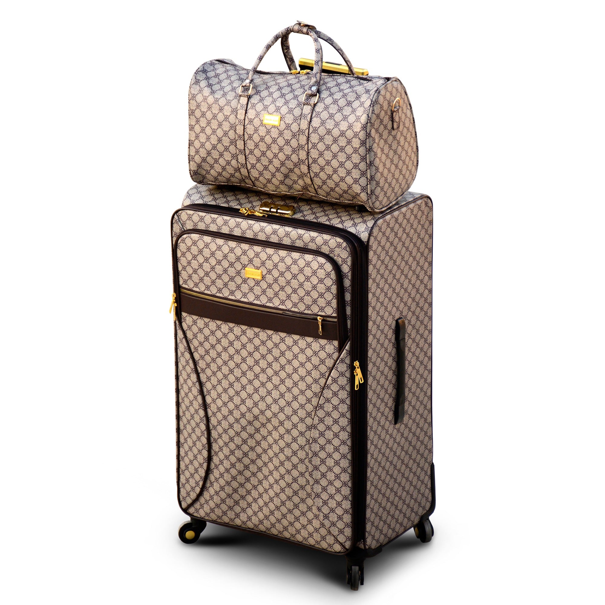 VL PU Leather Material Luggage | 4 Pcs Full Set Soft shell Four Wheel Trolley Bag
