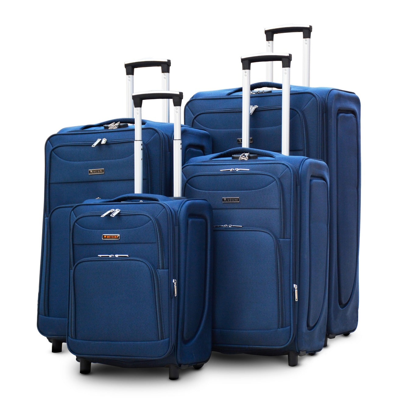 4 Piece Full Set 20" 24" 28" 32 Inches Blue Colour LP 2 Wheel 0161 Lightweight Soft Material Luggage Bag