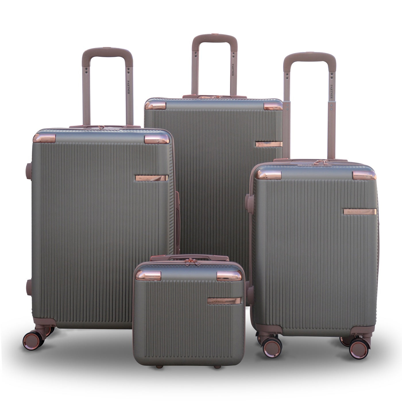 4 Pcs Set 7” 20” 24” 28 Inches Luxury ABS Lightweight Luggage Bag With Double Spinner Wheel Zaappy