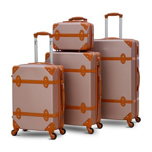 4 Piece Full Set 7” 20” 24” 28 inches Rose Gold Colour Corner Guard ABS Luggage With Spinner Wheel