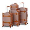 4 Piece Set 7” 20” 24” 28 inches Rose Gold Corner Guard ABS  Spinner Wheel Luggage Bag