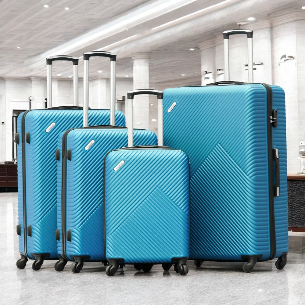 4 Piece Full Set 20inch 24inch 28inch 32inch TravelGo Lightweight ABS Luggage Bags With Spinner Wheels