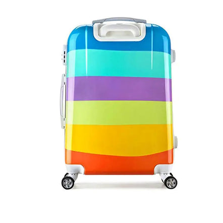 3 Pcs Set 20" 24" 28 Inches Rainbow Printed Lightweight Luggage | Hard Case Trolley Bag