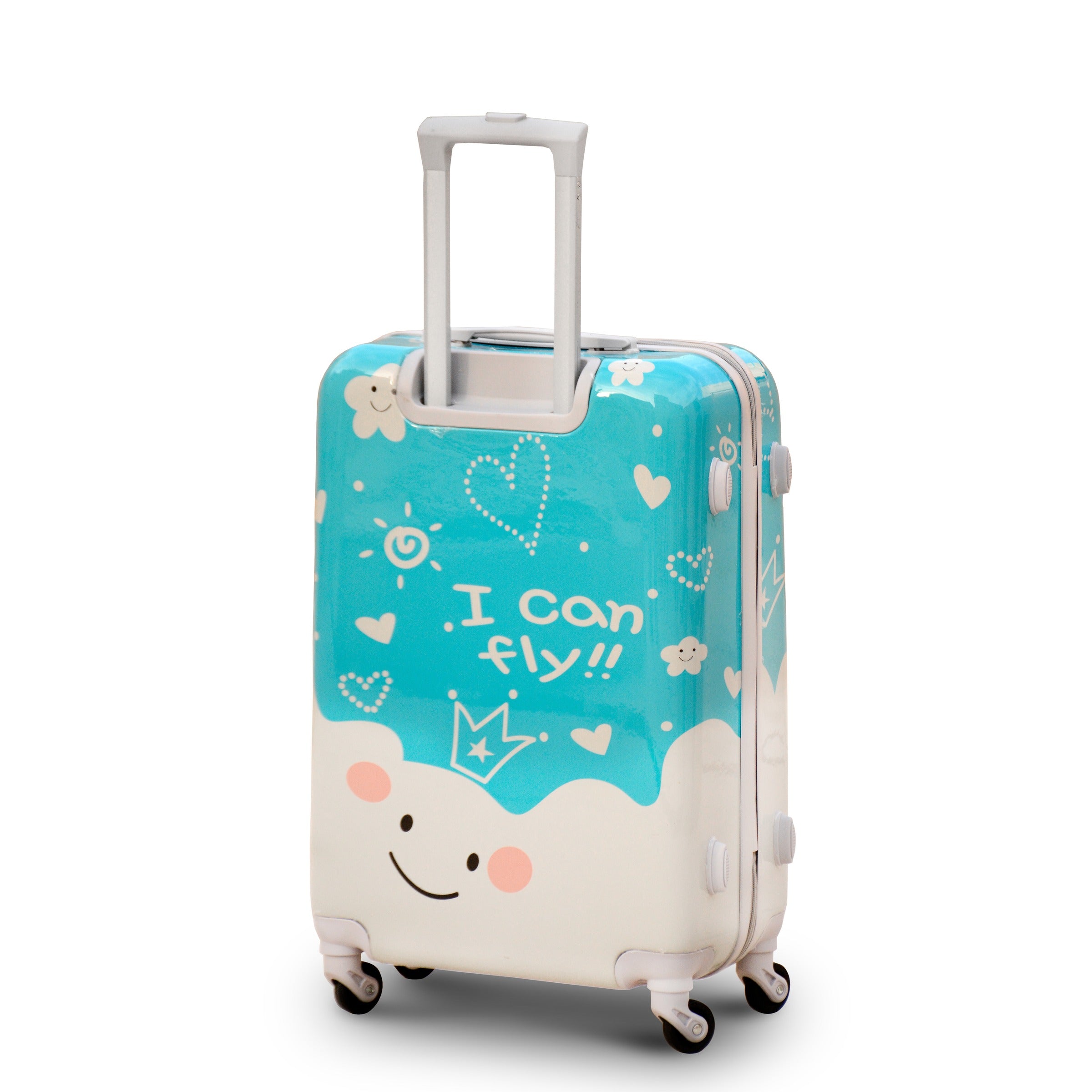 3 Pcs Set 20" 24" 28 Inches Printed Lightweight ABS Luggage | I Love Travel Blue