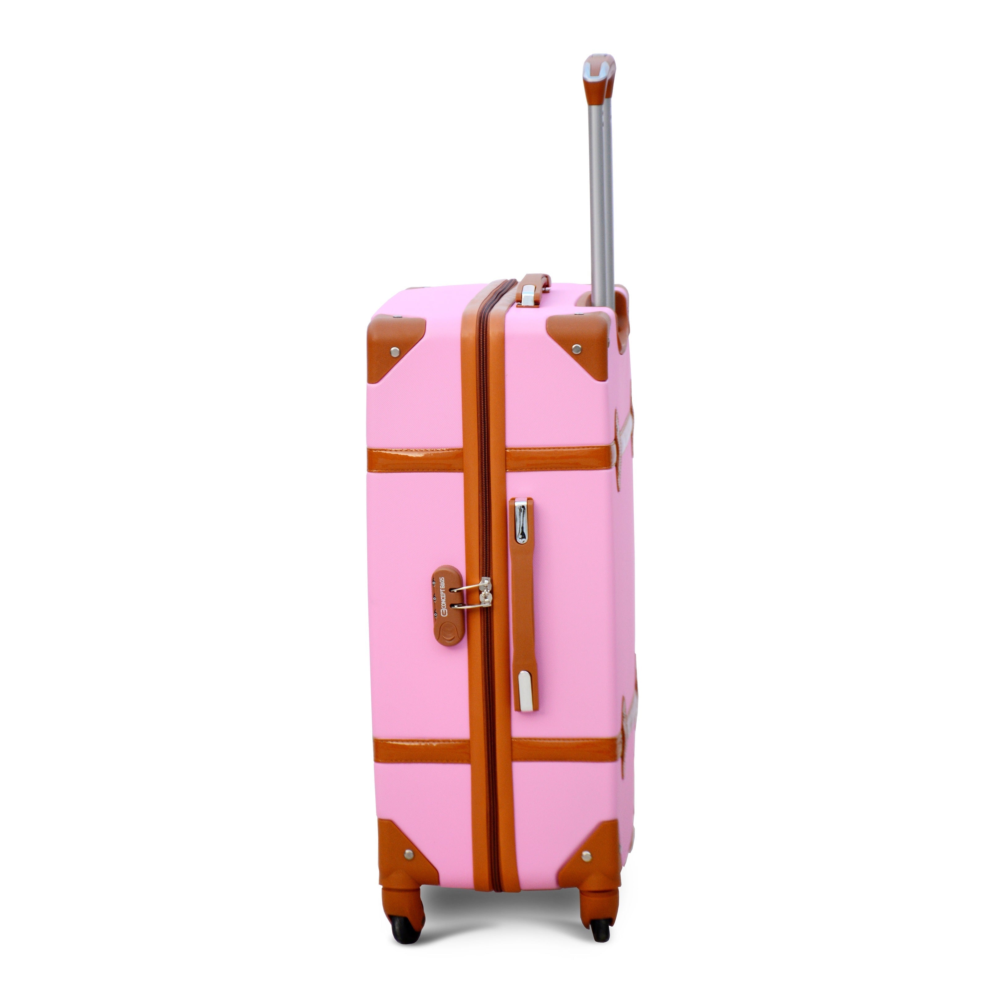 28" Pink Colour Corner Guard Lightweight ABS Luggage | Hard Case Trolley Bag