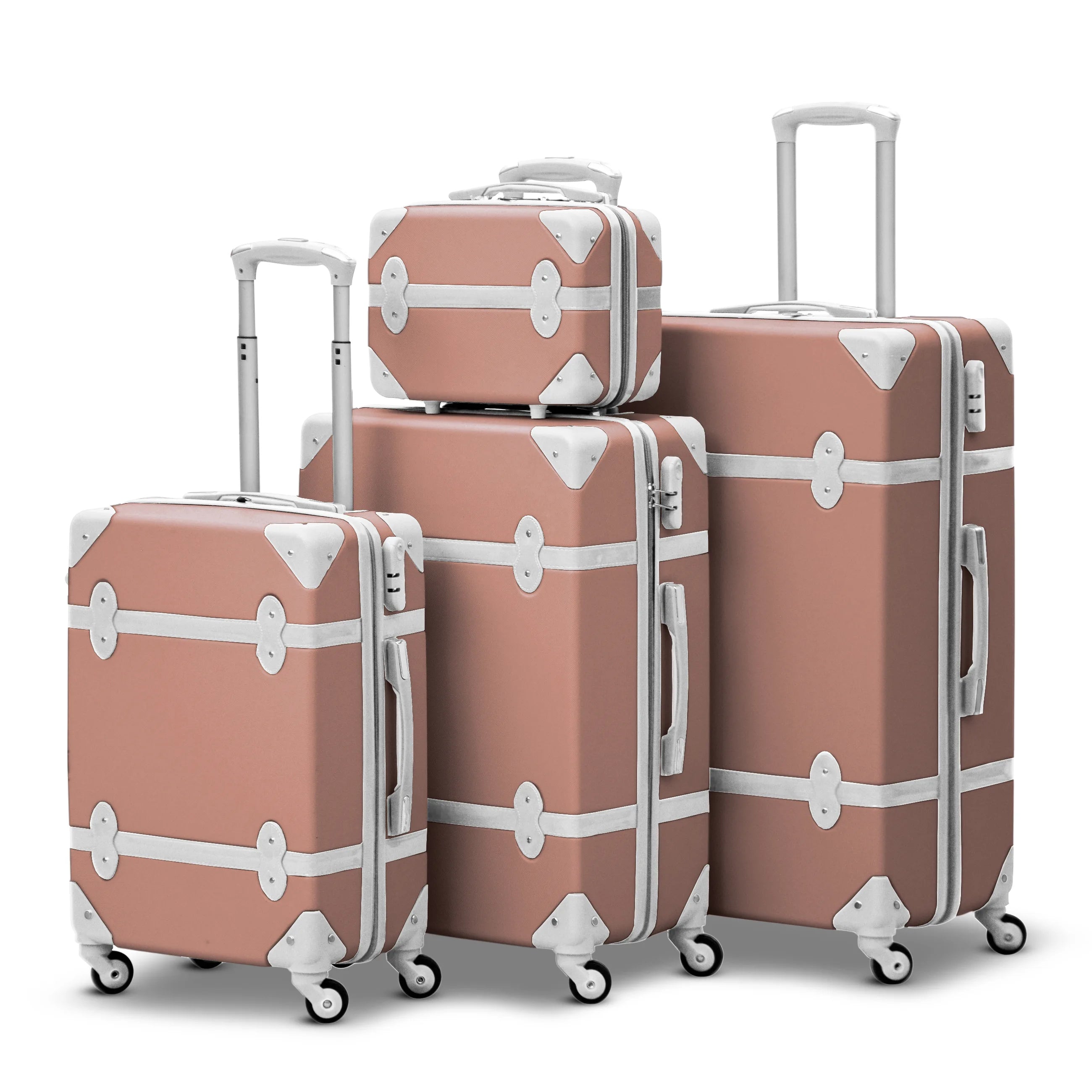 Corner Guard ABS Lightweight Luggage Bag with Spinner Wheel | 4 Piece Set 7, 20, 24 and 28 Inches