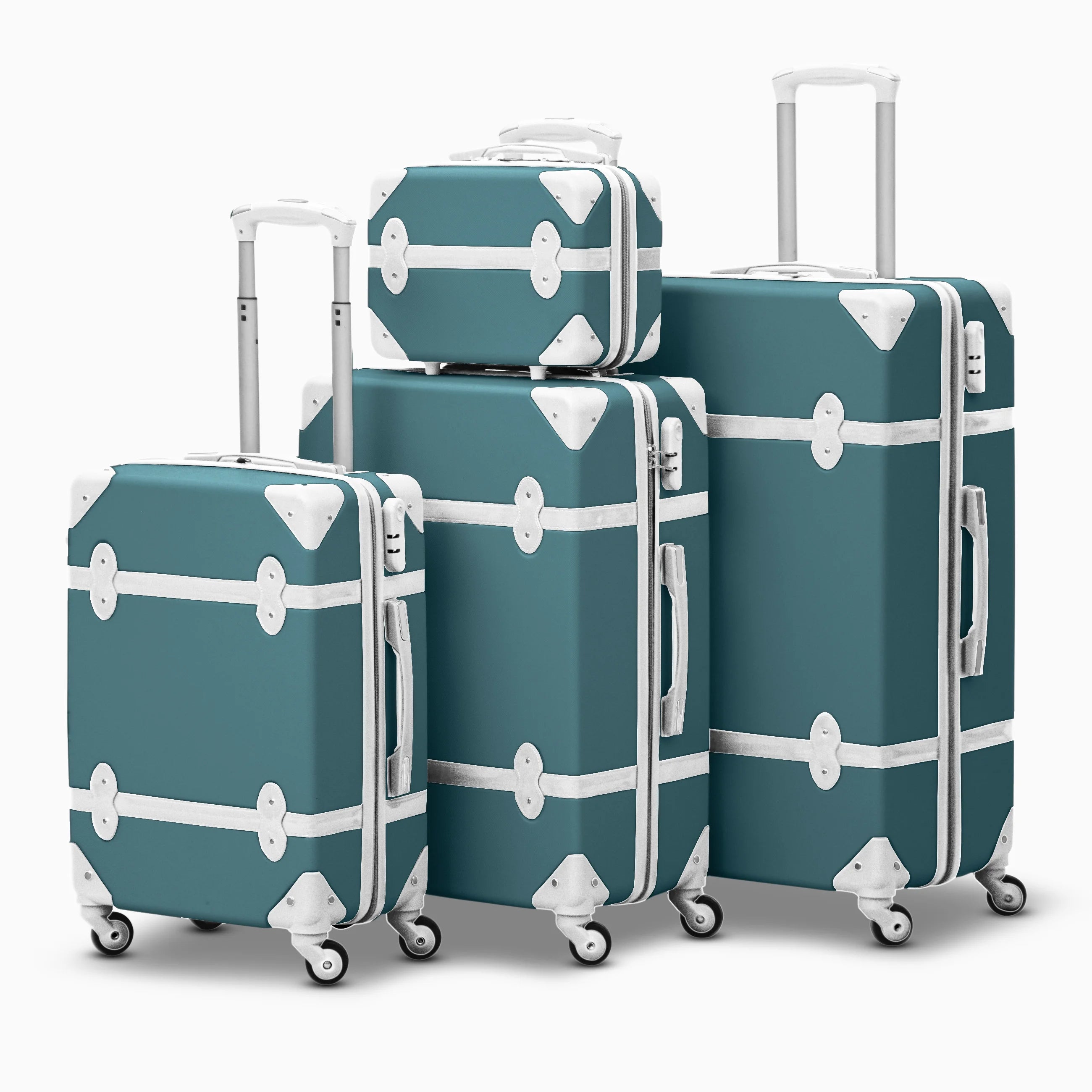 Corner Guard ABS Lightweight Luggage Bag with Spinner Wheel | 4 Piece Set 7, 20, 24 and 28 Inches