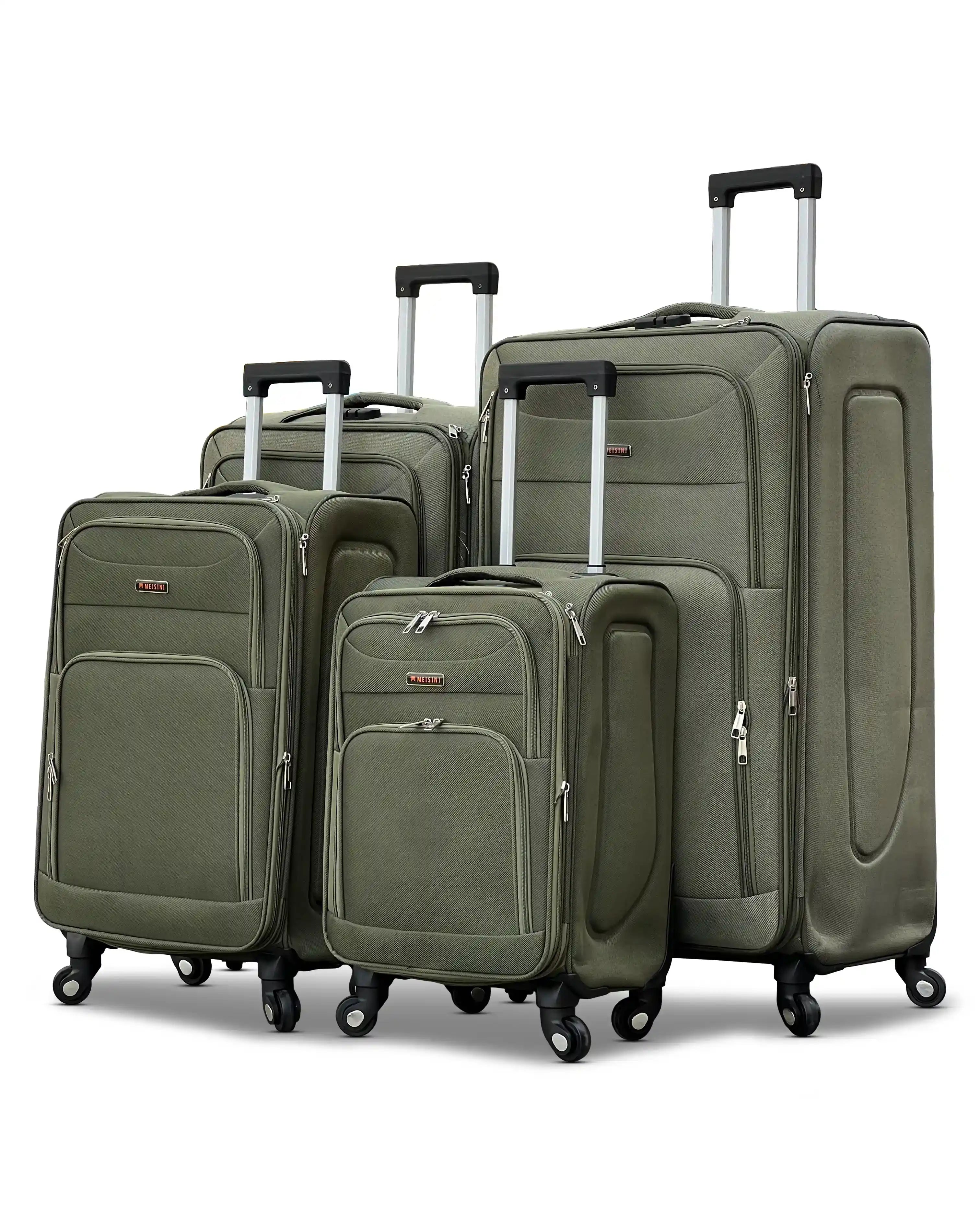 4 Piece Full Set 20" 24" 28" 32 Inches LP 4 Wheel 0169 Lightweight Soft Material Luggage Bag