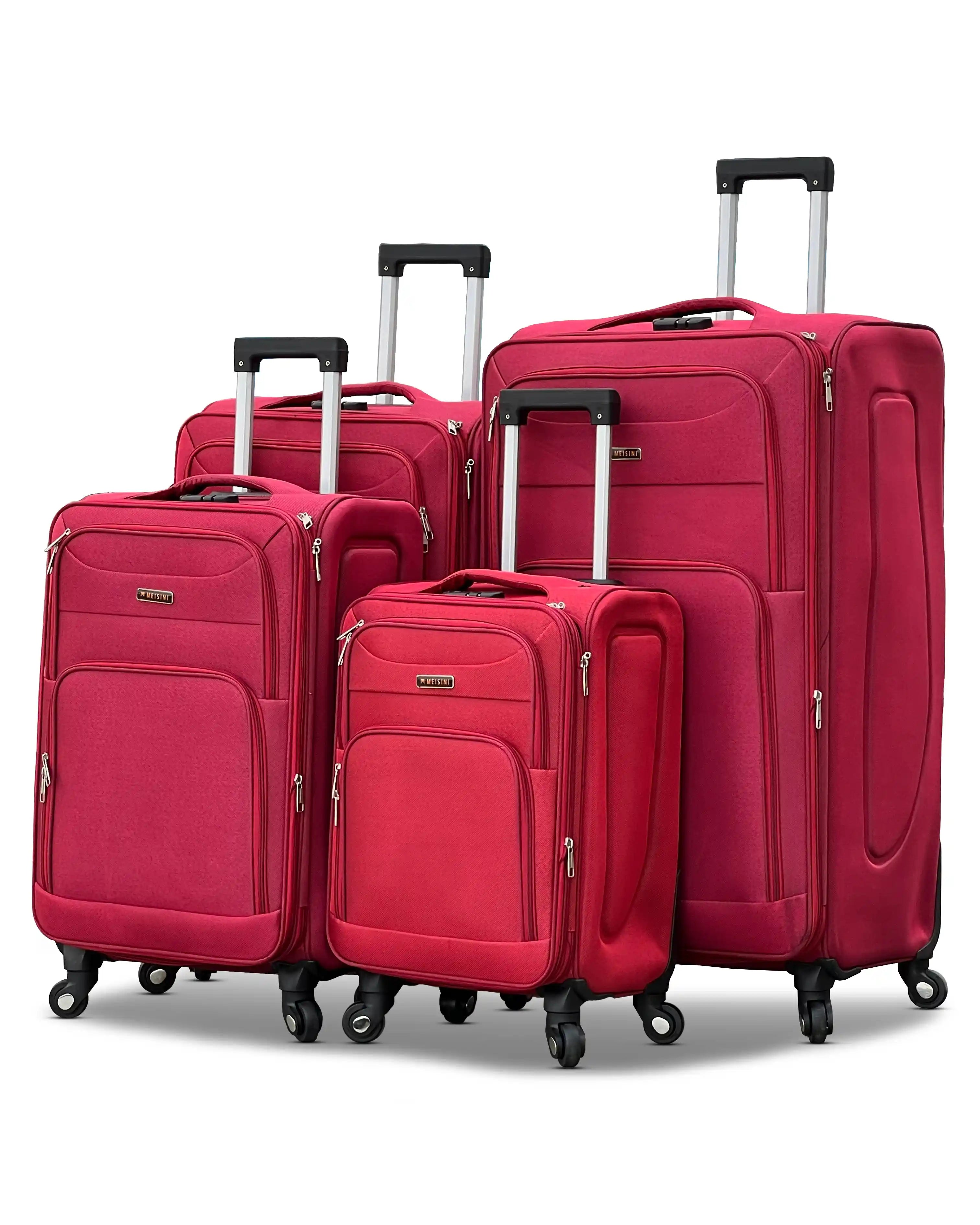 4 Piece Full Set 20" 24" 28" 32 Inches LP 4 Wheel 0169 Lightweight Soft Material Luggage Bag