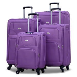 4 Piece Set 20, 24, 28 and 32 Inches SJ JIAN 4 Wheel Lightweight Soft Material Luggage Bag