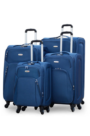 4 Piece Set 20, 24, 28 and 32 Inches SJ JIAN 4 Wheel Lightweight Soft Material Luggage Bag