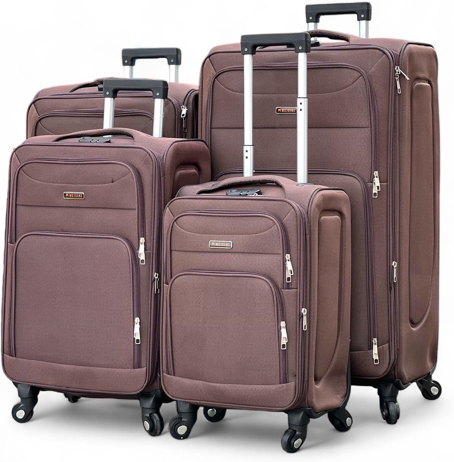 4 Piece Set 20,24,28 and 32 Inches LP 4 Wheel Lightweight Soft Material Luggage Bags with Spinner Wheels