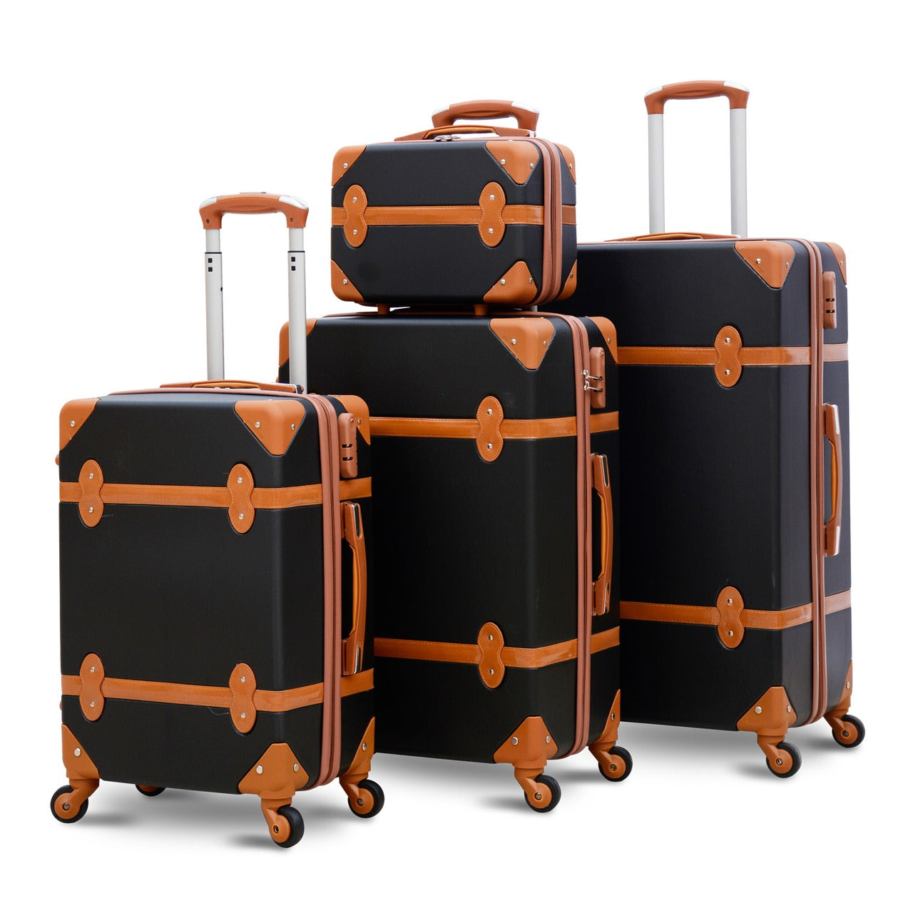 4 Piece Set 7" 20" 24" 28 Inches Corner Guard ABS Lightweight Luggage Bag with Spinner Wheel